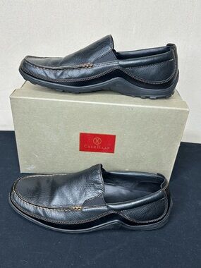 Cole Haan Tucker Venetian Black Leather Slip-On Loafers Mens 10